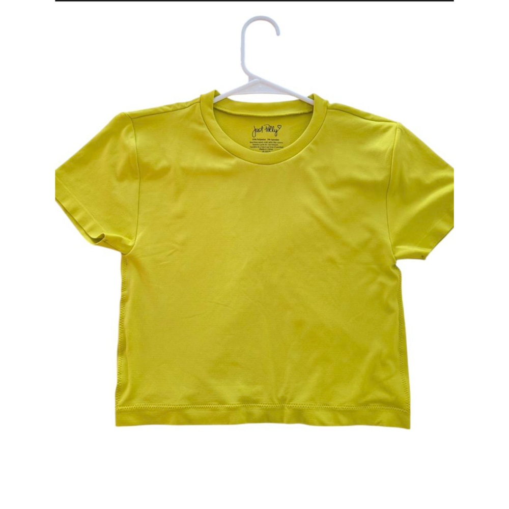 Girls Just Polly Top XL Yellow Short Sleeve